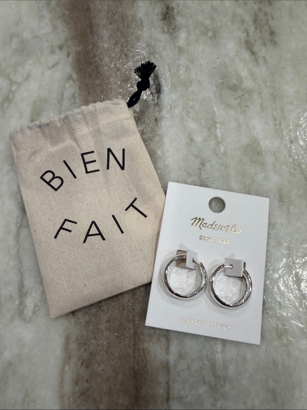 Madewell Sterling Silver Hoop Earrings nwt